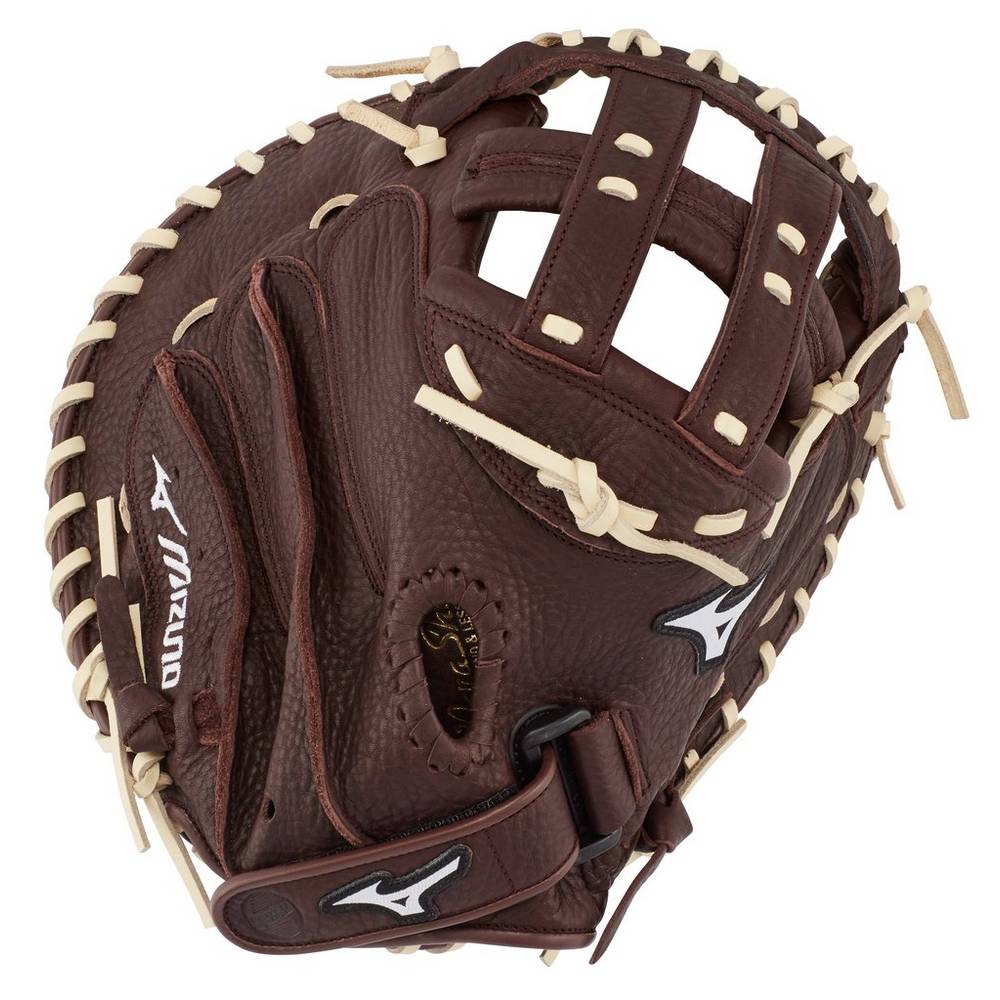 Catchers Mitt Mizuno Softball Franchise Series Fastpitch 34" Donna - Caffè/Argento - 93681-DGUT